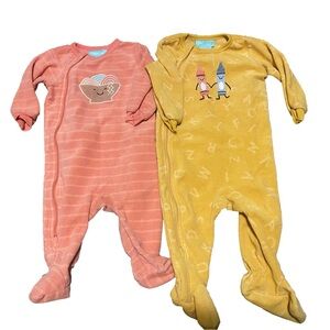 Peekle Fleece Baby Sleeper Zip Up PJs 6 m 9 m Lot Girl 4/$20 🛑